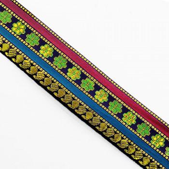 JM-150 - Multi-Color Imported Jacquard Ribbon, 1-1/2" - Sold by the Yard